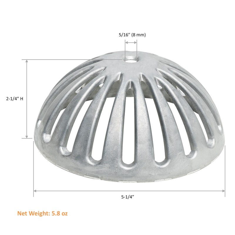EquipmentBlvd FS-DS Aluminum Dome Strainer, Floor Sink Drain Cover for