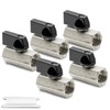 Bwintech 2 Pcs 1/4" BSP Female Nickel Plated Brass Mini