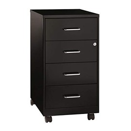Hirsh Industries Space Solutions 18" Deep 4 Drawer Metal Mobile Organizer Black