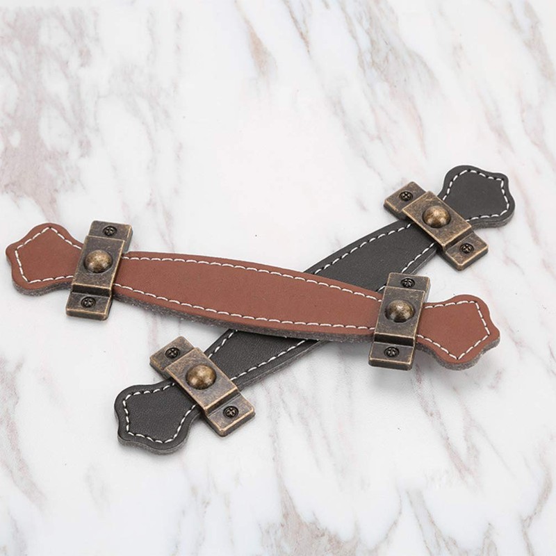 HEALLILY Leather Furiture Handle Trunk Pull Handle Luggage Strap Replacement