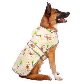 XXL Dog Rain Jacket for Large Dogs, Waterproof Large Dog Raincoat with Reflective Hoodie and Leash Hole, Slicker Poncho Raincoat for Dogs