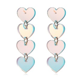 Heart Hoop Earrings for Women Lover Earrings Laser Heart Earrings Dangling Eras Tour Earrings for Women Valentines Day Gifts for Her（lover2）