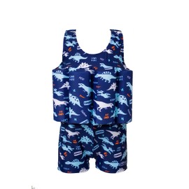 Baby Kids Floatation Suit Float One-Piece Swimwear Buoyancy for Girls Boys Blue Dinosaur 7-8Years