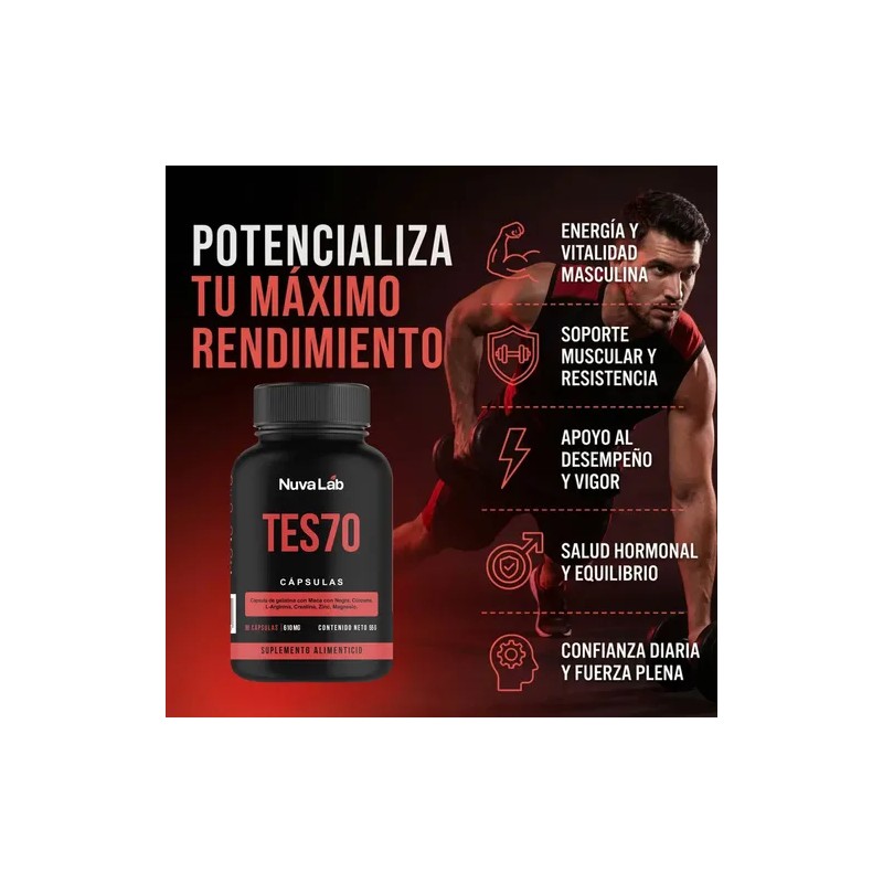 Vitaminas Para Testosterona Tes70 Para Hombres 90 Capsulas Sin Sabor