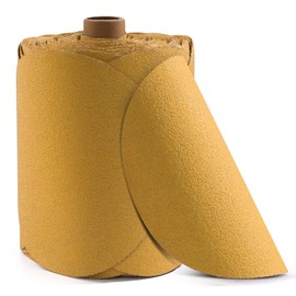 CowboyBOB 100 PCS 6 Inch Gold PSA Sanding Discs 80 Grit Self Adhesive Sticky-Back Sandpaper for DA Sander Finishing Abrasive Sand Paper Woodworking Wood Metal Sanding Disc Roll