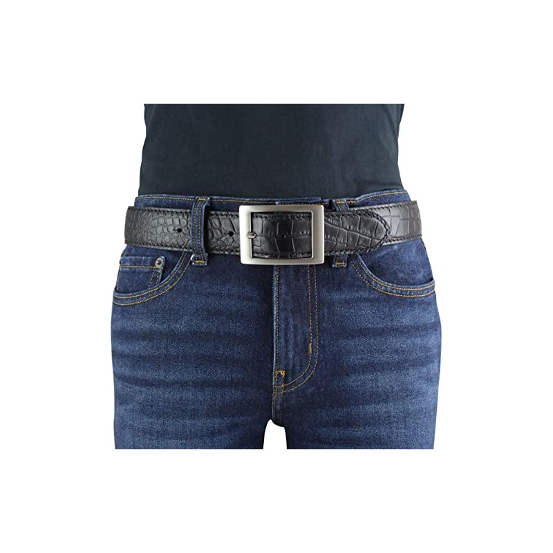 BELTINGER Belt with Crocodile Embossed 4 cm Leather Belt with