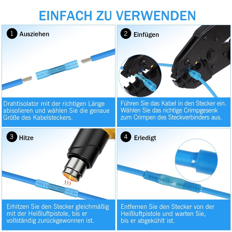 Kuject Crimp Connector Set of 100 Cable Connectors Butt Connector