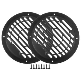 A ABSOPRO 4.5 Inch Car Speaker Grille Cover Round with Screws Black - Pack of 2