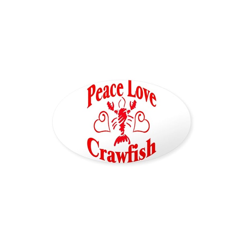 CafePress Peace Love Crawfish Oval Car Bumper Sticker