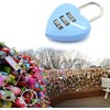1Pc Blue Cute Mini Combination Lock 3 Digit, Love Heart