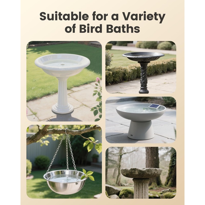Wtoolfex Bird Bath Copper Disk, 2pcs Reinforced 99.99% Pure Copper