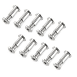 Jersvimc 10 Pair(20 Piece) M6x16mm Hex Drive Socket Cap Bolt with Allen Wrench, Silver Furniture Connector Bolts M6 Countersunk Screw Barrel Nuts Binding Screws for Crib Replacement Belt Cabinet