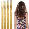 6 Stück Hair Tinsel,Glitzer Strähnen Haare zum Einflechten Bunte Haarsträhnen