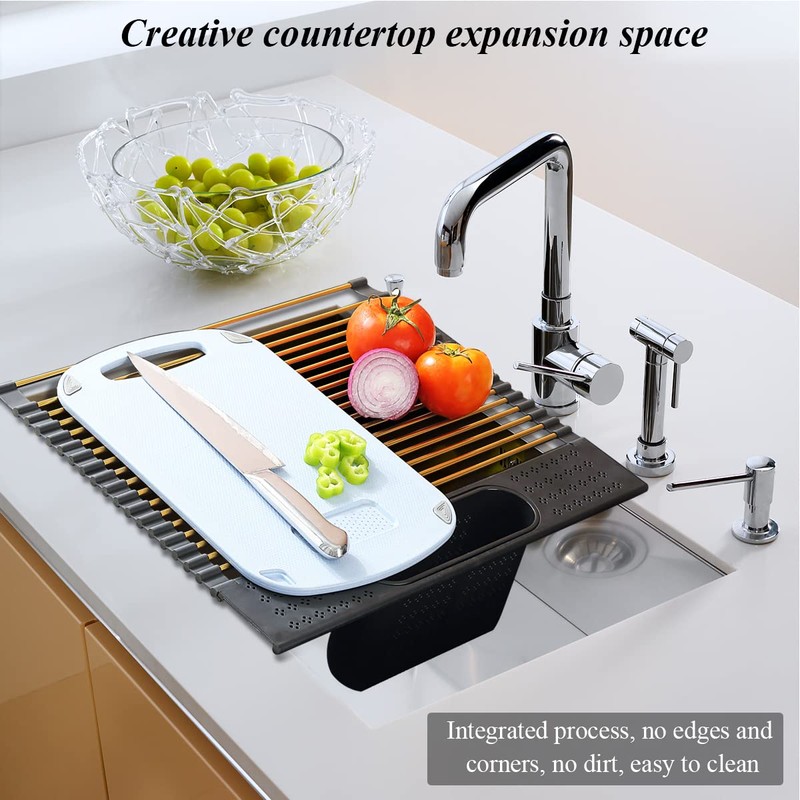 Berglander Gold Dish Drying Rack Over The Sink, L17.5*W 15"