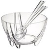 Prodyne Acrylic Salad Bowl with Servers, Clear,6 quarts