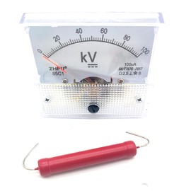 50KV 100KV Pointer Type High Voltage DC Voltmeter Plate + 5W Resistor (100KV)