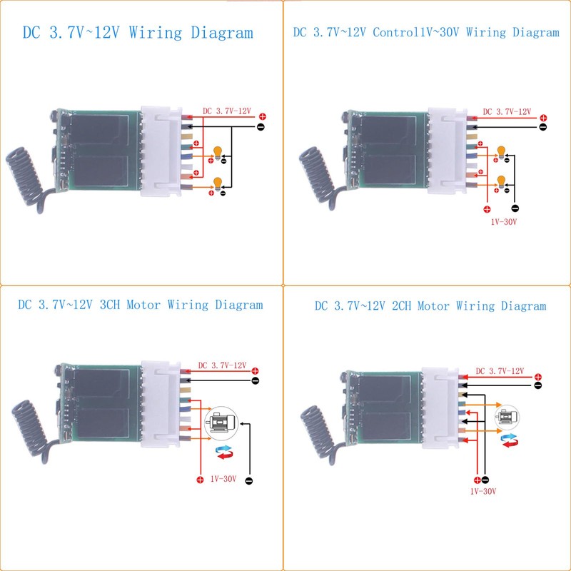 Mini 3.7V-12V 5V 6V 2 Channel Relay Remote Switch Wireless