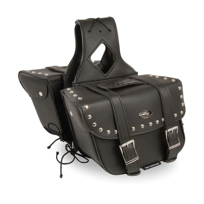 Milwaukee Leather SH57901ZB Black Medium Zip-Off PVC Slanted Throw Over