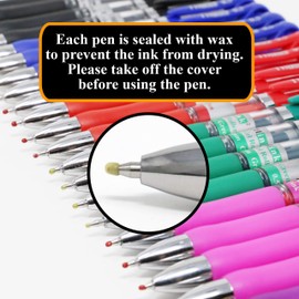 [24 Pens - 4Black, 4Blue, 4 Red, 4 Green, 4 Pink, 4Purple Ink] Think2 Retractable Gel Pens. Assorted Colors Fine Point (0.5mm) Rollerball Pens with Comfort Grip.