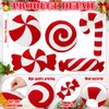 Yuntau 5 Pcs Christmas Candy Cane Throw Pillows Red and