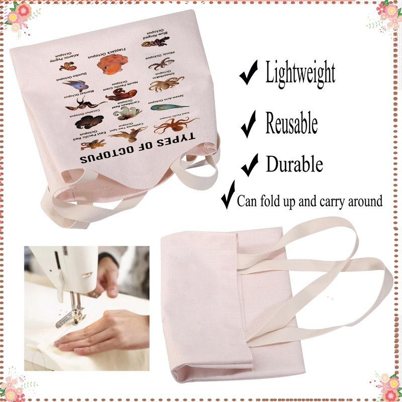 JYTAPP Octopus Tote Bag Octopus Lover Gifts Octopus Knowledge Canvas