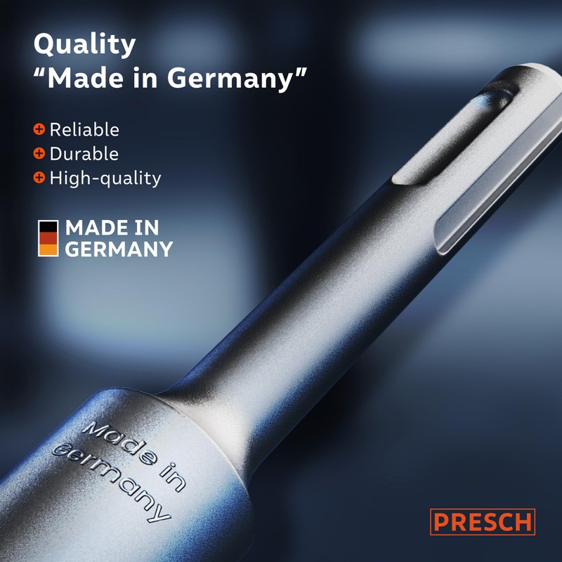 Presch SDS-Plus Pointed Chisel - Extremely Robust, Durable tip -