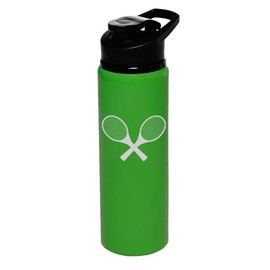 25 oz Water Bottle Sports Travel Mug Gift Tennis Raquets (Forest Green)