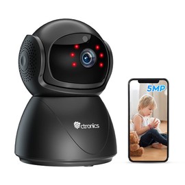 ctronics 5MP PTZ Indoor WiFi Surveillance Camera, 2.4GHz/5GHz Dual Band WiFi IP Camera Indoor with 355°/90° Swivel, Motion / Human Detection, Automatic Tracking, IR Night Vision, 2-Way Audio