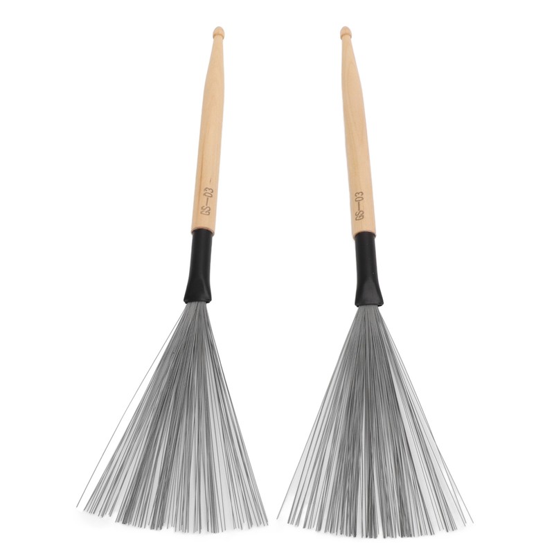 2PCS Drum Brush Double Headed Dual Purpose Maple Drumstick Rubber
