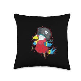Parrot pirate Bird talking Animal Throw Pillow