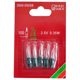 Konstsmide 2600-050SB Replacement Bulb for Mini Fairy Lights 2.5 V 0.35 W Blister Pack of 5 Green