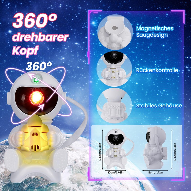 PKBD Astronaut Projector Starry Sky Projector Children's LED Galaxy Lamp