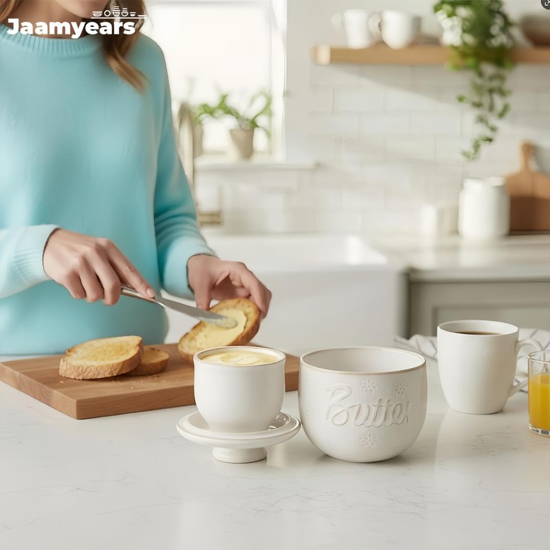 Butter Crock for Counter with Water Line, French Butter Keeper