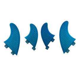 UPSURF FCS Surfboard Fin Fiberglass Honeycomb Quad Fin S/M Size (FCS Blue G3+GL)