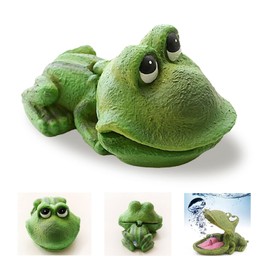 Wanwanzi Aquarium Frog Air Bubbler Decorations - Aerating Action Frog Open Mouth Ornament, Oxygen Bubble Resin Crafts for Aquarium Fish Tank Decor