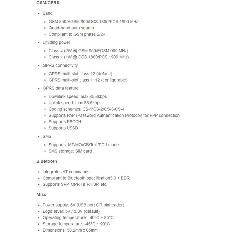 Waveshare Fits Raspberry Pi GSM/GPRS/Bluetooth HAT Based SIM800C Support SMS,