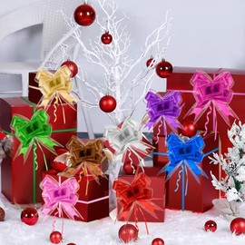 Pull Bows 20 PCS Bows for Gift Wrapping 6 Inches Organza Ribbon Bow Large GiftBows for GiftWrapping Easter Wedding Birthday Party Flower Baskets Present Christmas Graduation Decorations Pink