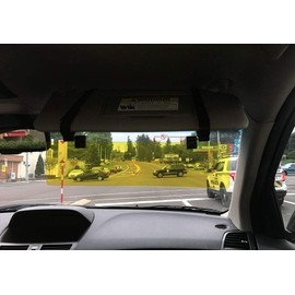GLARE GUARD G Night Driving Visor by Glare Guard, Replace Night Driving Glasses with Anti-Glare Polarized HD Driving Visor for Headlight Glare Universal 14" x 3.25" fits Cars, Truck's SUV's & RV's, Made in USA