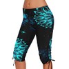 Urchics Womens Plus Size Rash Guard Capris Long Swim Shorts