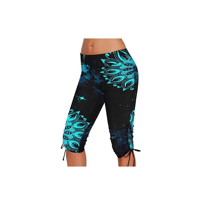 Urchics Womens Plus Size Rash Guard Capris Long Swim Shorts