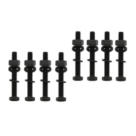 LBY 8 Sets 5/16-18×2-1/2'' Hex Head Screws Bolts(Fully Threaded), Nuts(Heavyd), Flat & Lock Washers Kit, Alloy Steel (Black)