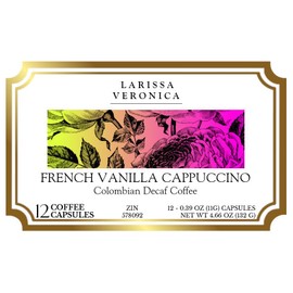 French Vanilla Cappuccino Colombian Decaf Coffee (Single Serve K-Cup Pods) (Gourmet, Naturally Flavored, Whole Coffee Beans) (12 pods, ZIN: 578092)