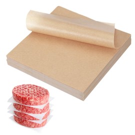 sourcing map 500 Pcs Unbleached Parchment Paper Baking Sheets Squares, 6 Inch Hamburger Patty Paper, for Baking Grilling or Meat Storage, Wood Color
