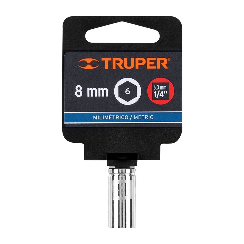 Truper D-1408-M, Dado de 6 puntas mm, 8 mm, cuadro