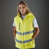 Yoko Unisex Adults Hi Vis Kensington Hooded Gilet (L) (Yellow)