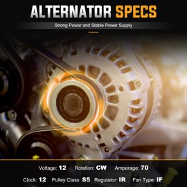 Alternator Replacement Compatible with 1996 1997 1998 1999 Toyota 4Runner 2.7L, 1997 1998 T-100 PICKUP 2.7L, 1997 1998 1999 Tacoma 2.4 2.7L Replace AND0133 101211-0520 9662219-505 400-52060