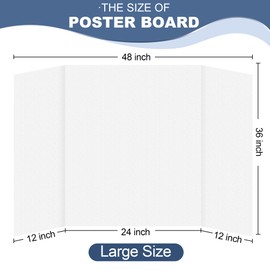 Rsgift 48 x 36 Tri-fold Poster Boards,Premium Corrugated Presentation Boards with Double Sided Tapes,Display Boards for School Project,Exhibitions,Business Presentation(4 Packs)