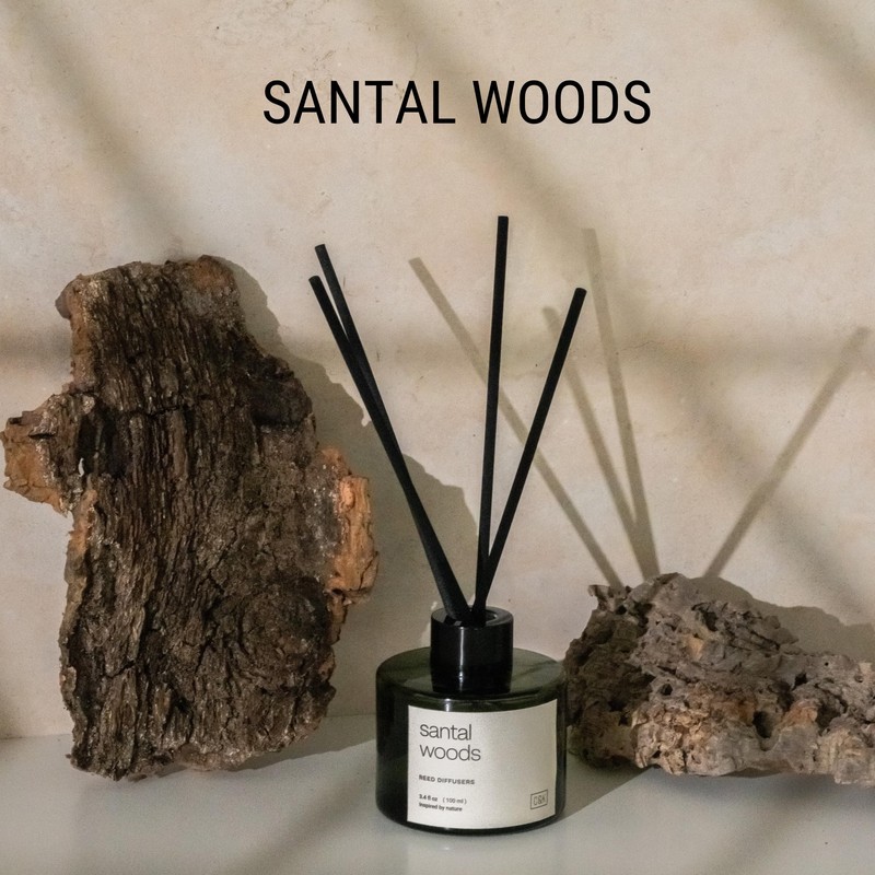 Craft & Kin Santal Woods Christmas Reed Diffuser | All