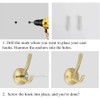 ZUONAI Gold Hooks 2 Pack Heavy Duty Brass Wall Gold