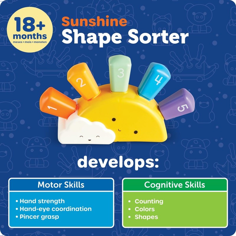 Learning Resources Sunshine Shape Sorter, Ages 18 Months+, Toddler Shape